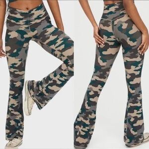 OFFLINE By Aerie ruched camo flare leggings